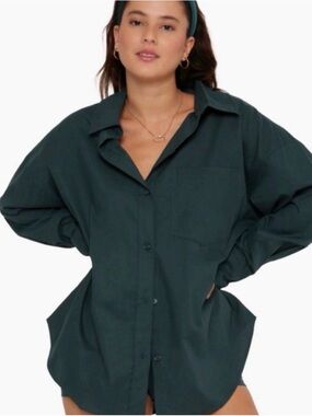 SET Active Dark Green Button-Down Shirt